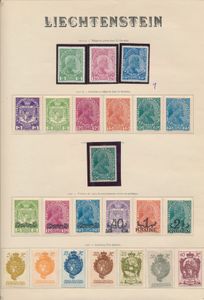 1912/1929 Verzameling op albumbladen met n° 3 tanding niet mooi, n° 52/59 *, 71 *, zm