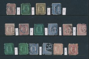 1866/1870 Samenstelling, kwaliteit gemengd, maar toch enkele mooie zegels (16x), zm/m/ntz
