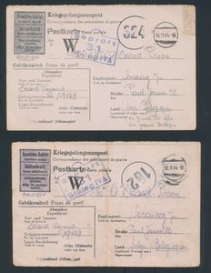 1944/1945 Collection of World War II prisoner-of-war mail, consisting of 17 letters from the same person, in 
