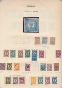 Russische Levant, 1863/1921 Verzameling op albumbladen vanaf n° 1 (met keur), diverse betere zegels gekeurd w.o. Yv. n° 4, 5, 17, 62, 89, tevens Wrangel Armee, zm/m/ntz