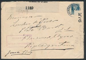 1918, n° 97 (Yv.) op brief 1918 naar Buenos Aires met censuur en 
