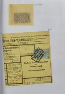 1898/ 1962, Oost-Vlaanderen, privéspoorweglijnen, verzameling op bladen, zegels, fragmenten, vrachtbrieven, zm/m