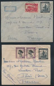 Small lot of Congo stamps and Ruanda Urundi occupation stamps + 2 letters to be examined, f