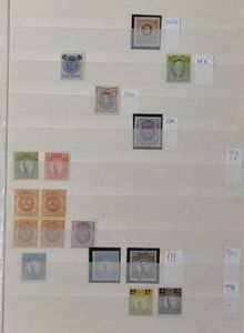 1877/2003 Verzameling in 2 insteekboeken, waarbij betere waarden, diverse tandingen, samenhangende, boekjes, zm/m