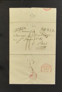 Verzameling Belgische voorlopers, meer dan 50 stuks, verschillende vertrekstempels, meerdere nevenstempels, in album, zm/m