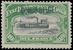 N° 40/49 'Complete set' Mols with 'Congo Belge typography', with certificate, vf (OBP €475)