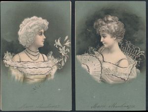 Vrouwen hoofden, mooie reeks (12 stuks)