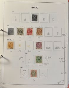 1873/1992 Verzameling op bladen in ringklasseur, waarbij betere waarden, reeksen, PA, dienst, zm/m/ntz