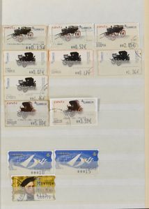 1850/1980 Verzameling in 5 insteekboeken w.o. betere reeksen en luchtpost, o.a. Ferrocarriles, blokken, zm/m/ntz