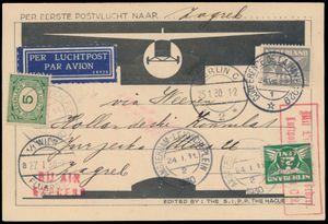 1930 Carte par premier vol postal vers Zagreb via Berlin, Vienne avec cachet 