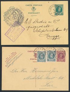 Verzameling brieven, 92 ex. brieven/PWST, tussen N° 30 tot Boudewijn met bril, merendeel voor 1900, leuke samenstelling (N° 30 Hotton op brief), zm/m/ntz