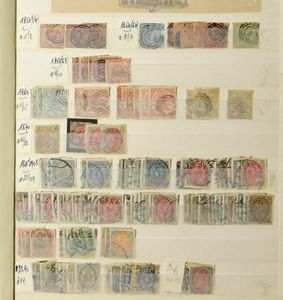 Vanaf 1855, verzameling met dubbels in 3 insteekboeken met beter klassiek, tevens leuke lokaalpost en Carelië in 1 boek, Zweden en Denemarken in de 2 andere boeken, zm/m/ntz