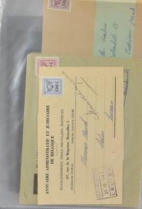 1902/1982 Samenstelling tientallen poststukken, handrol- en typostempels in 2 ringmapjes, zm/m/ntz