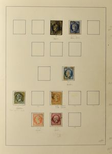 Belle collection dans un ancien album à bandes avec de nombreux timbres de meilleure qualité France (avec notamment Strasbourg bloc *, Le Havre *, Ader **), Sarre, Algérie, Luxembourg, Espagne, néerlandais, bon acheteur, la plupart en bien état, tb/b/à voir