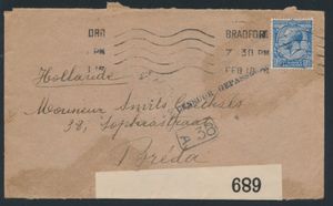 1916 Lettre d'Angleterre (Bradford) à Breda 