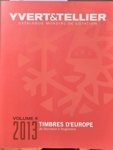 Samenstelling van 7 catalogi Yvert & Tellier “Timbres d'Europe”, zie foto; gelijmd; Frans; zachte kaft; in zeer goede staat