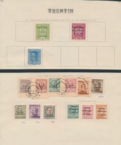1919 Trentin, kleine verzameling op albumblad met o.a. Yv N° 24 gest., 25/27* (gekeurd Bolaffi), zm (Yv € 240)