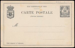 1889, postal stationery Stibbe #4E, proof card, with words 