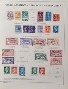 Old collection on album leaves including Grand Liban, Syria, Oceania with better stamps, vf/f/to be checked