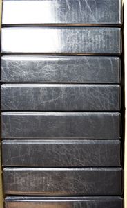 Ringbanden, 8 stuks met 4 ringen, zwart, cassettes aanwezig, zo goed als nieuw