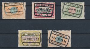 1909/1923 Mooie stempelverzameling in insteekboek, geklasseerd van A-Z w.o. kleinere stations (+/-400 zegels), zm