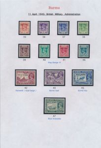 1945/1947, mooie verzameling 'George VI' van N° 35/63, 68/82 en Dienst O 28/O 40, zm (SG £ 192)