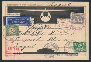 1930 Carte imprimée par premier vol postal vers Zagreb via Berlin, Vienne avec cachet spécial 