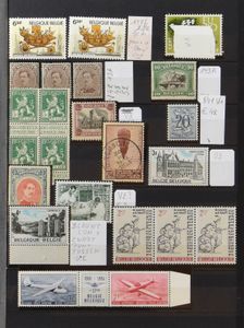 Samenstelling diverse uitgiften w.o. variëteiten, preo's, 713A ** in veldeel, curiositeiten, zm/m