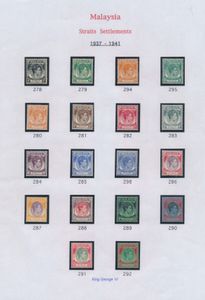 1937/1941 N° 278/98 'George VI' volledige reeks, N° 296 met gebruikelijke getinte gom (m), zm (SG £ 350)