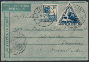 1933 Pelikaanvlucht naar Duitsland via Amsterdam, achterklep ontbreekt, maar zeldzaam, zm/m