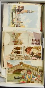 Italië Venetië, mooie samenstelling, w.o. veel van bekende illustrators (82 stuks)