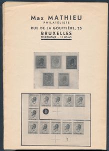 L'Emission des timbres-poste à effigie de 1865-66 - TABLE DES FIGURES, E. De zitte; Max Mathieu; losse vellen; Frans; in redelijke staat