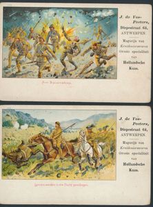Boerenoorlog, fantasie, uitgegeven door J. De Vos-Peeters (Diepstraat 64, Antwerpen) (5 stuks)