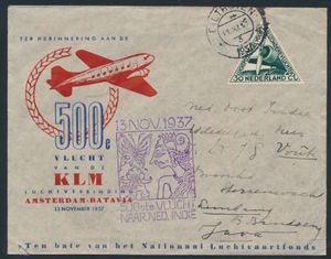 1937 Lettres aériennes de Bilthoven à l'observatoire de Lembang (Indes néerlandais) avec LP 10, tb
