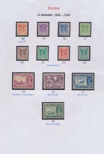 N° 18 b/34 '1938/40 George VI diverse types' licht getinte gom, zm/m (SG £ 230)
