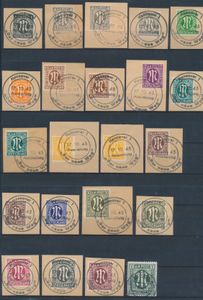 1945 Samenstelling Amerikaanse en Britse Zone, 22 zegels alle met stempel 