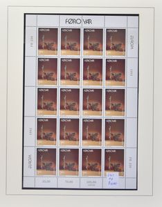 1975/2001 Verzameling in 4 albums met veel reeksen (meerdere malen) en groot aantal volledige velletjes
