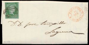 1856 Volledige brief Tenerife naar Laguna, dus verstuurd op het eiland gefrankeerd met 