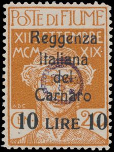 Fiume, 1920, kleine mooie verzameling Reggenza del Carnaro met Yv. n° 114/31 en expres 3/4, diverse zegels met keur, n° 131 certificaat, 1 goedkopere zegel dun plekje, zm (Yv. €1.130)
