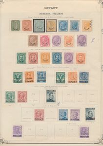1874/1923, verzameling op albumbladen, met Estero w.o. Mi N° 3 (*), 5(*), Albanië, Levant, w.o. Mi N° 41*, Janina, Constantinopoli, Smirne, flinke cote, zm/m.