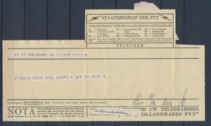 1949 Télégramme via 
