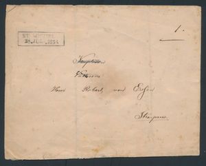 1854, Finland, 10k karmijnrode postbrief verzonden van St. Michel naar Skarpans, omkaderd gedateerde poststempel zowel op de postzegel op de flap als op de voorkant van de brief, m