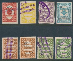 IJsland, kleine samenstelling (8 zegels) w.o. 2 dubbels, zm/m.