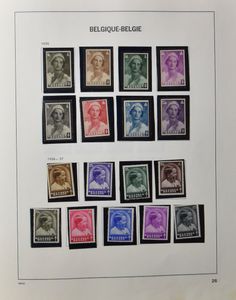 Collection dans album Davo, classeurs divers, dont quelques-uns sur la Chine et beaucoup sur la Belgique, dans 7 livres + matériel séparé, tb/b/à voir.