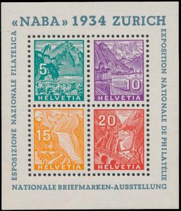 1934/1951, kleine samenstelling goede blokken w.o. NABA, Bundesfeier, Spenda, Lunaba, zm (Yv € 1.805)