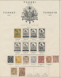 1863/1898 Kleine verzameling op oude albumbladen, incl. Thessalië, zm/m/ntz