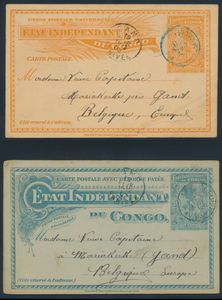 1903/1931 A small lot comprising 8 pieces of postal stationary and 1 postcard, most of which have been sent to Belgium; very fine/to be checked