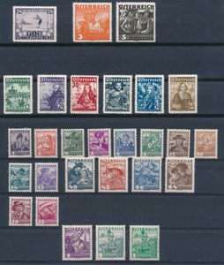 N° 427, 431/36, 441/58a en 482/83 (jaren 1933/1936), betere zegels, w.o. Dag van de Katholieken, zm (Yv. €1.075)