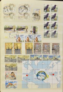 1858/1996 Samenstelling diverse uitgiften en periodes in 5 insteekboeken, w.o. stempels, Gellingen **, enz., zm/m/ntz