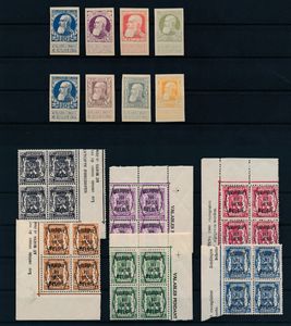 1863/2003 Interessante samenstelling waarbij beter materiaal, zie scans, o.a. proeven, Grote Montenez, Prins Karel, preo's, enz., zm/m/ntz